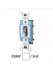 Leviton 1203-LHC - 15 Amp - 120 Volt - Toggle Lighted Handle - Illuminated OFF 3-Way AC Quiet Switch - Clear